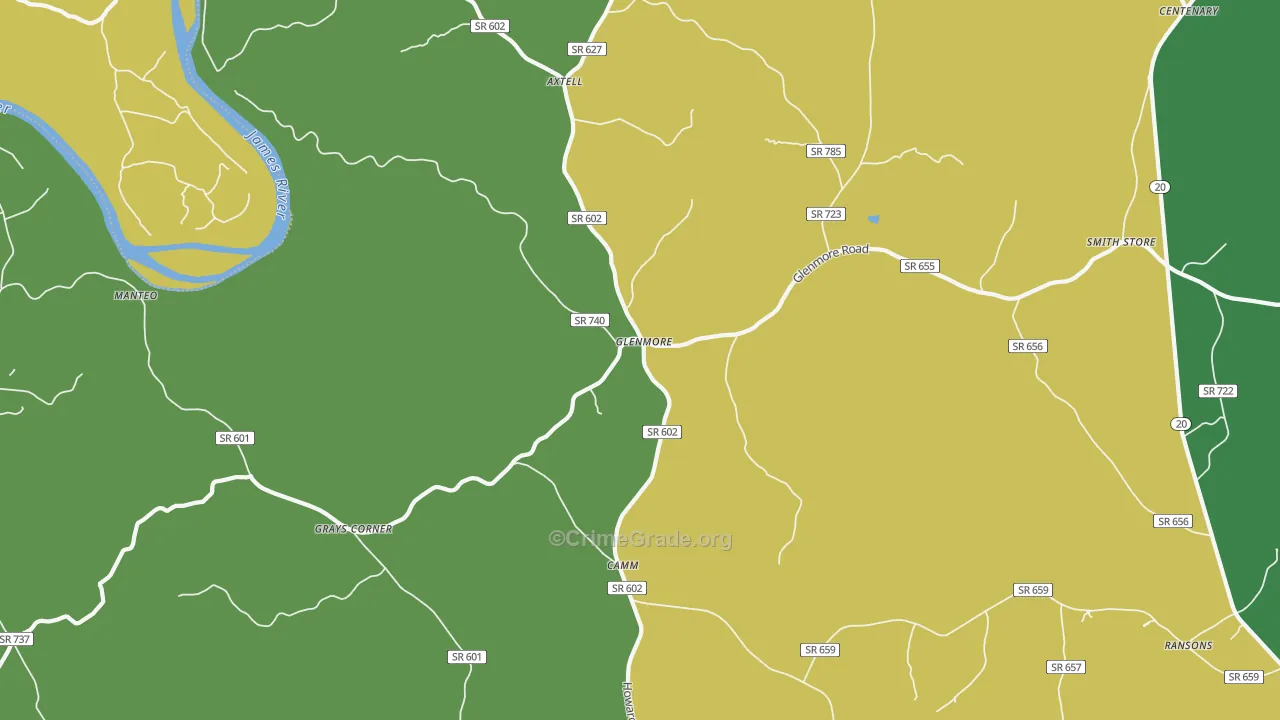 Glenmore, VA Map of Drug-Related Crime Rates