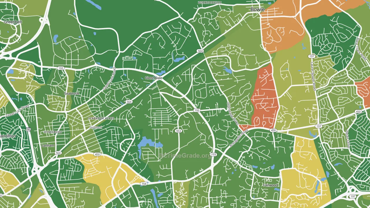 Glenn Dale, MD Map of Drug-Related Crime Rates
