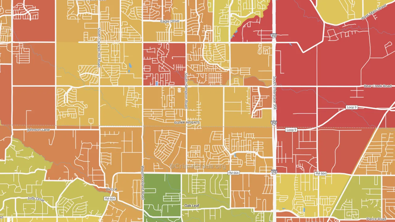 Glenn Heights, TX Map of Drug-Related Crime Rates
