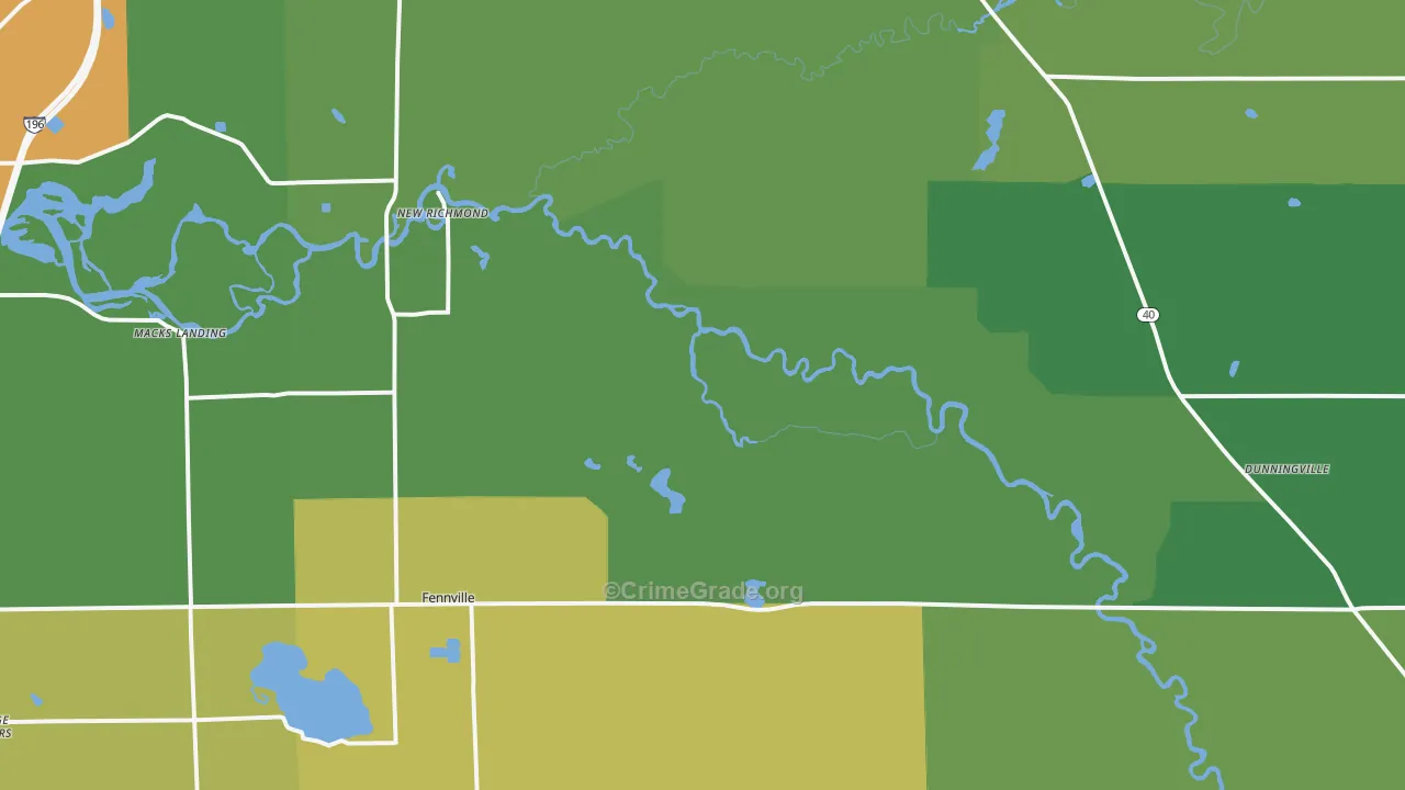 Glenn, MI Map of Drug-Related Crime Rates