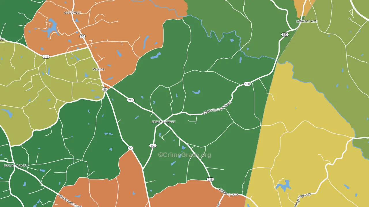 Glenn Springs, SC Map of Drug-Related Crime Rates