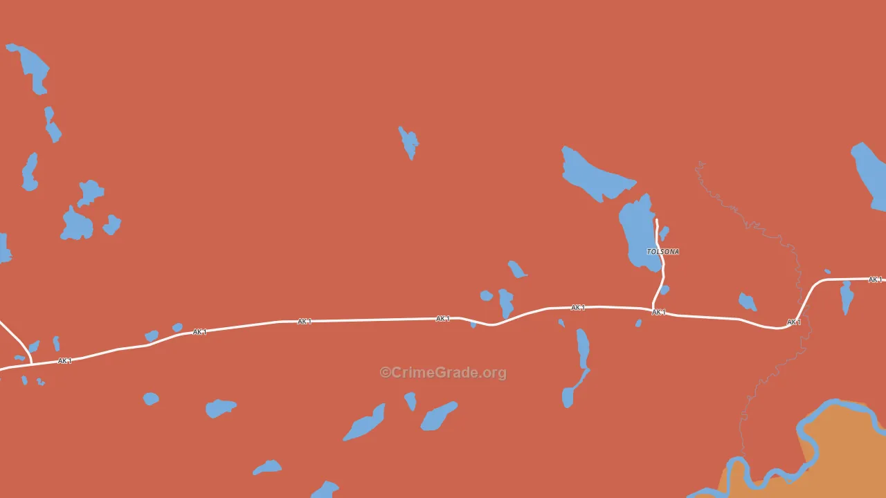 Glennallen, AK Map of Drug-Related Crime Rates