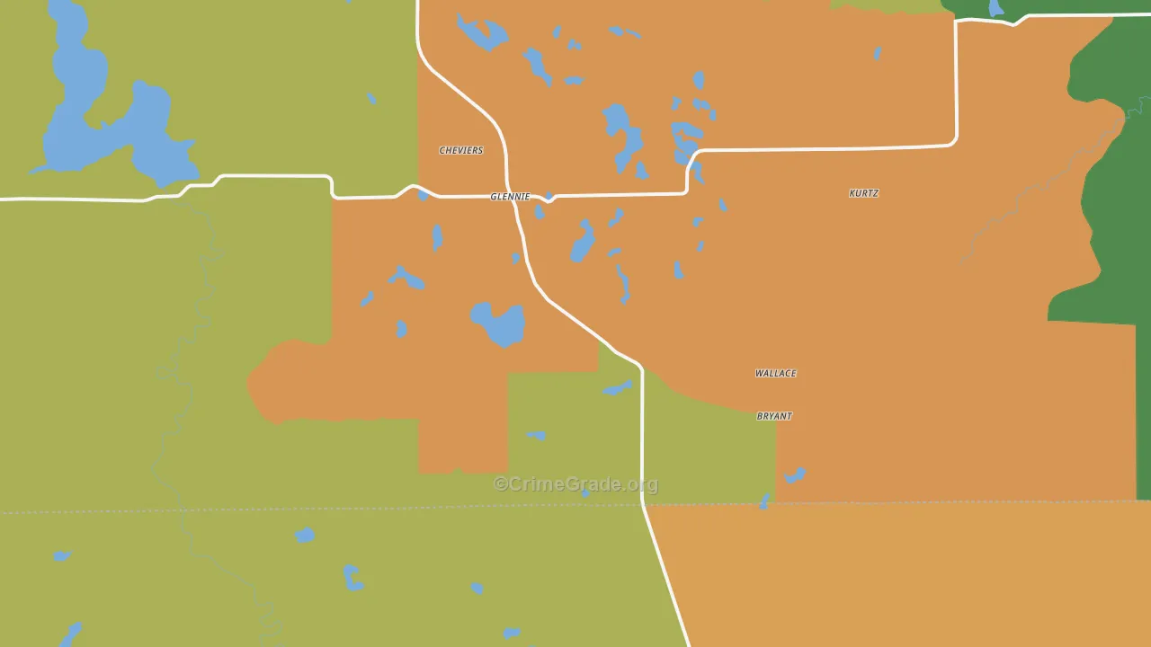 Glennie, MI Map of Drug-Related Crime Rates