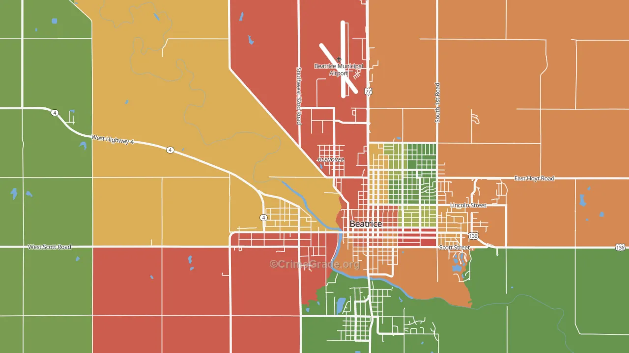 Glenover, NE Map of Drug-Related Crime Rates