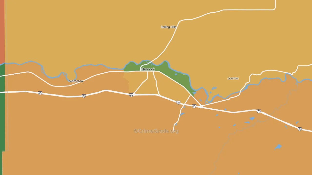 Glenrock, WY Map of Drug-Related Crime Rates