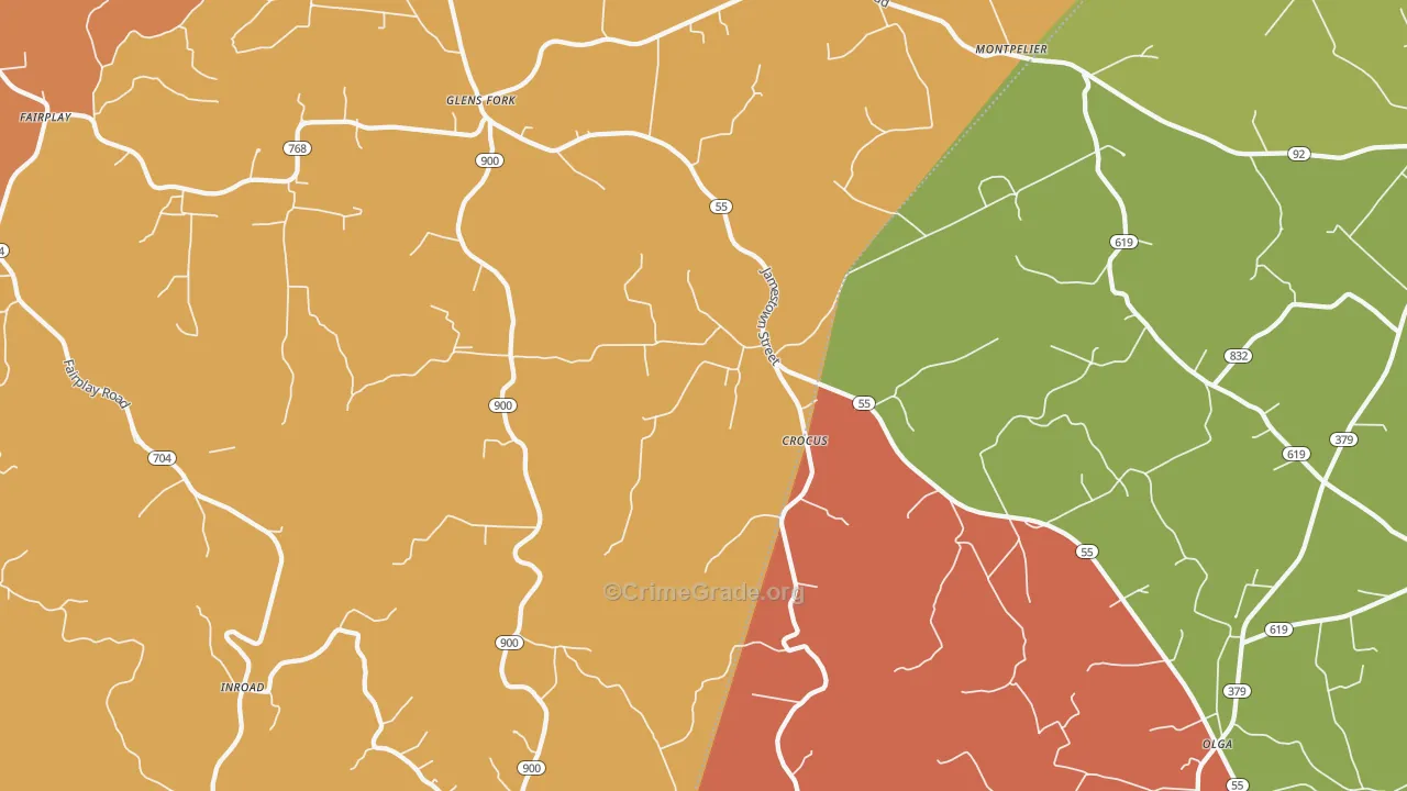 Glens Fork, KY Map of Drug-Related Crime Rates