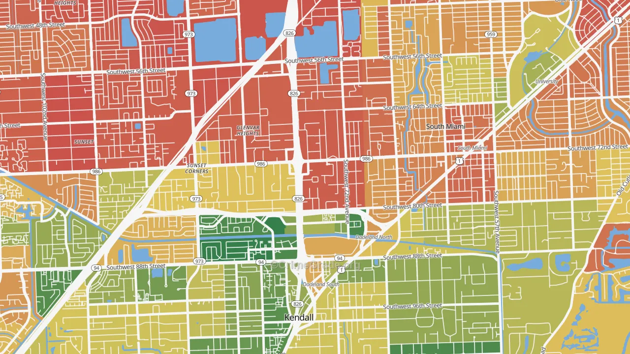 Glenvar Heights, FL Map of Drug-Related Crime Rates