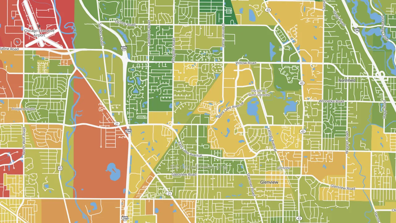 Glenview Nas, IL Map of Drug-Related Crime Rates