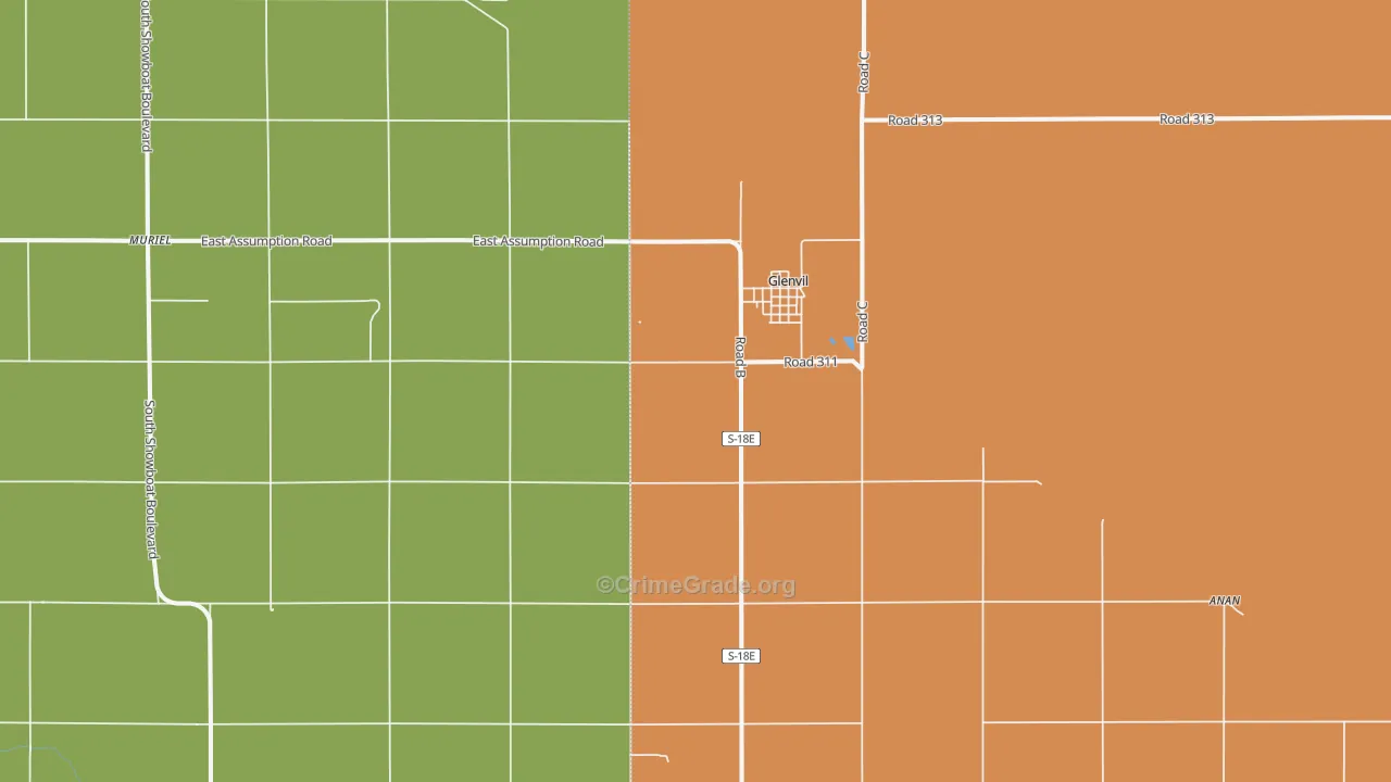 Glenvil, NE Map of Drug-Related Crime Rates