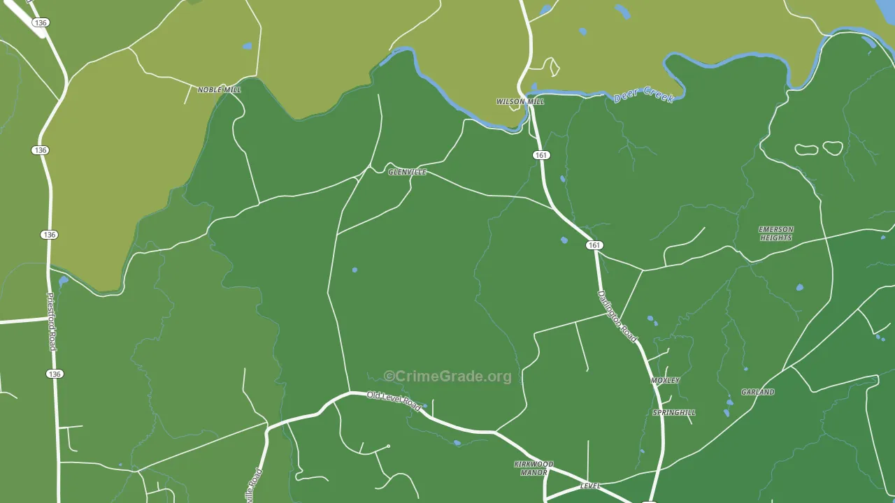 Glenville, MD Map of Drug-Related Crime Rates