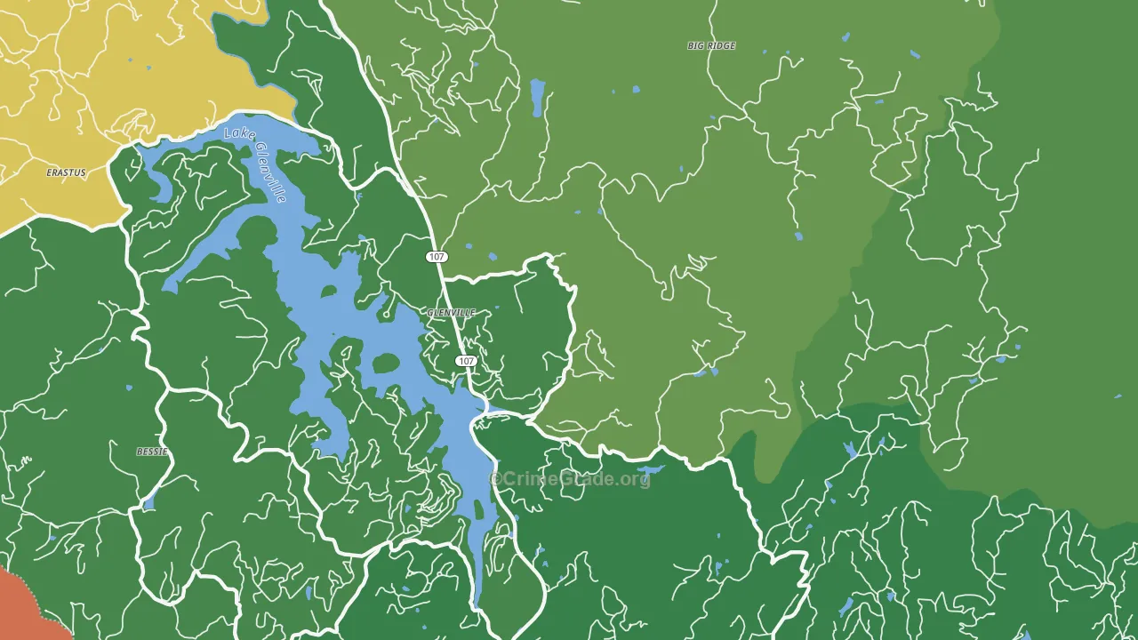 Glenville, NC Map of Drug-Related Crime Rates