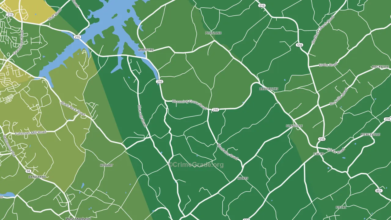 Glenville, PA Map of Drug-Related Crime Rates