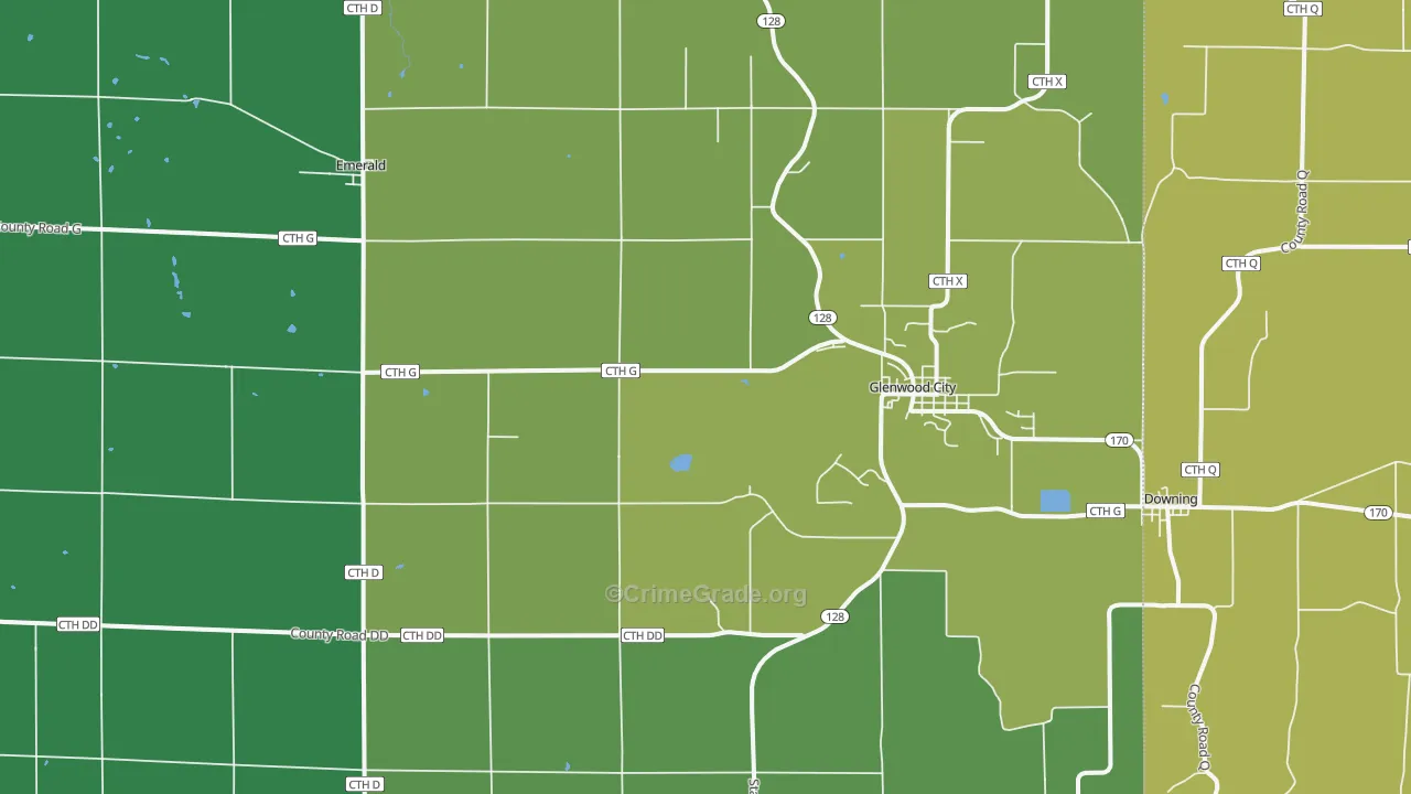 Glenwood City, WI Map of Drug-Related Crime Rates