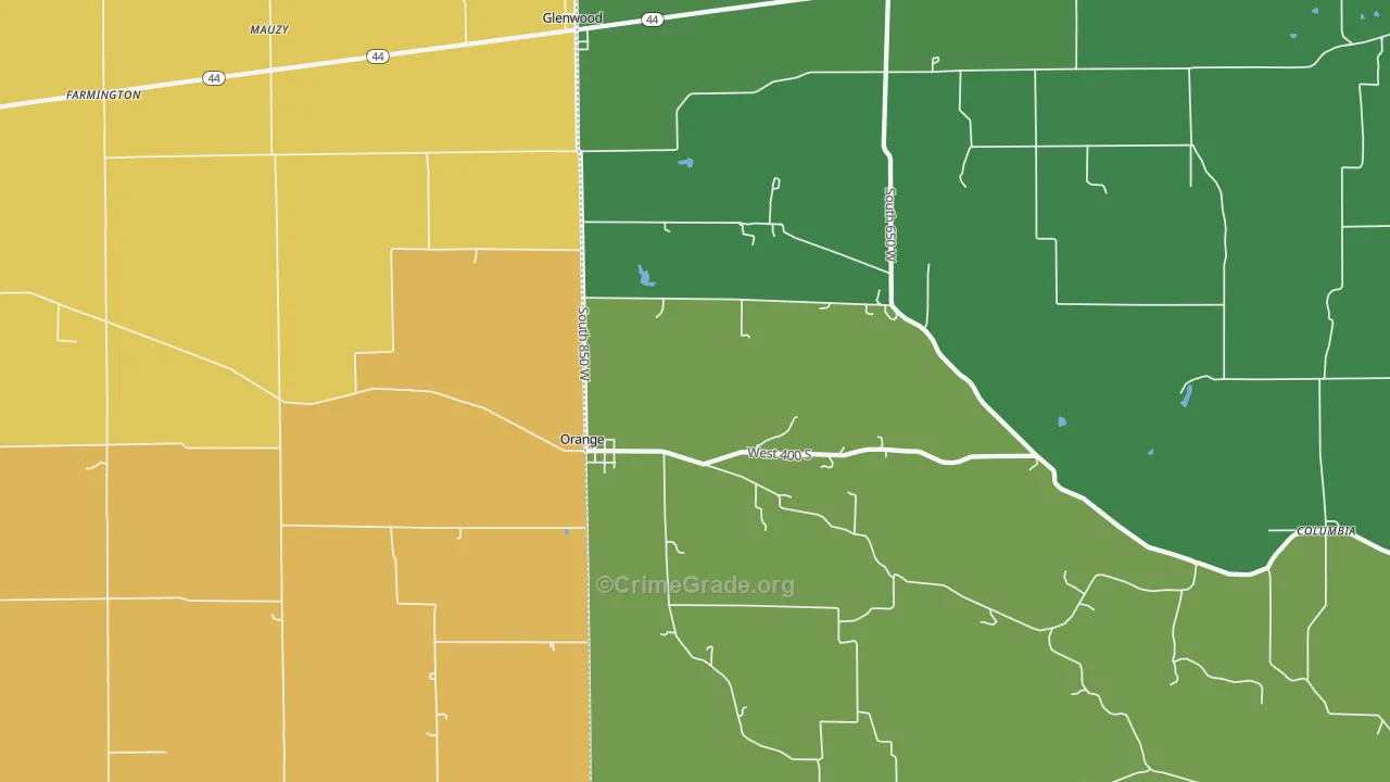 Glenwood, IN Map of Drug-Related Crime Rates