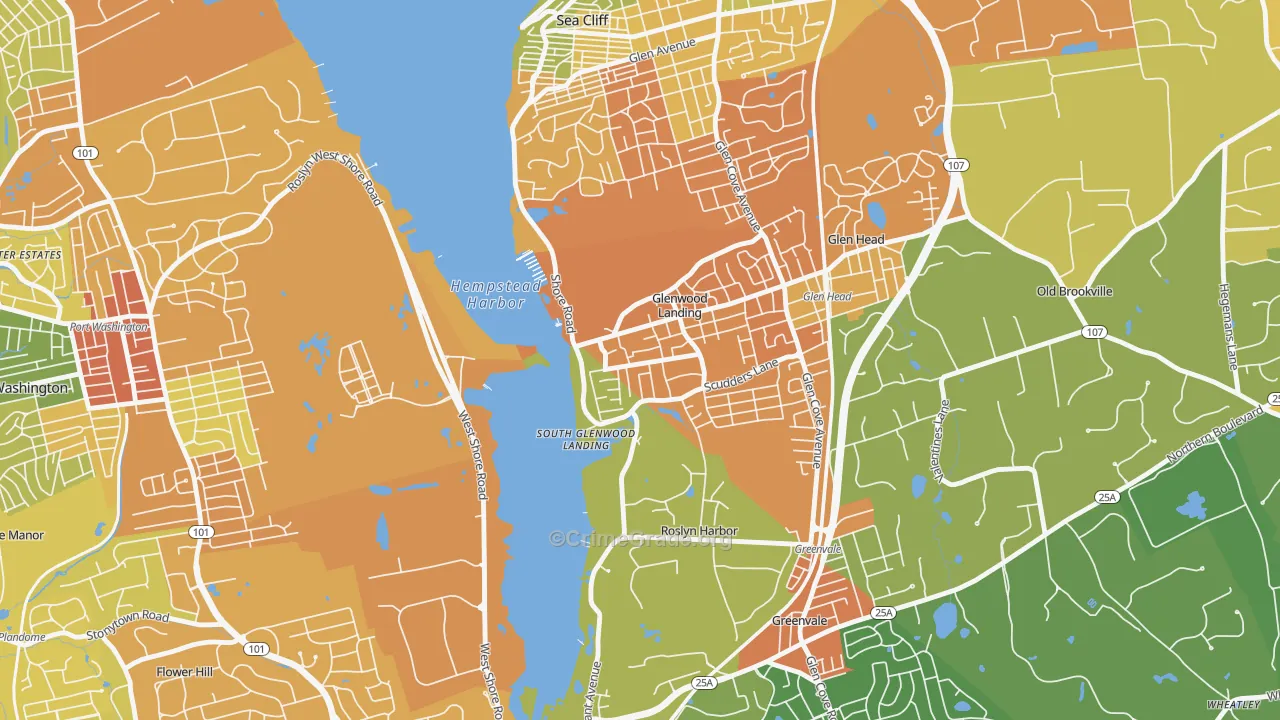 Glenwood Landing, NY Map of Drug-Related Crime Rates