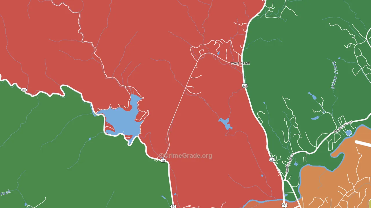 Glenwood, NC Map of Drug-Related Crime Rates