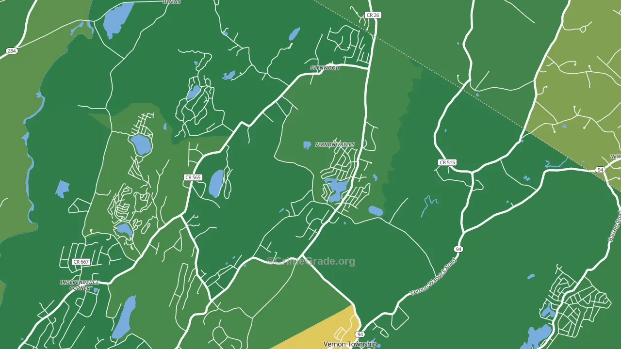 Glenwood, NJ Map of Drug-Related Crime Rates