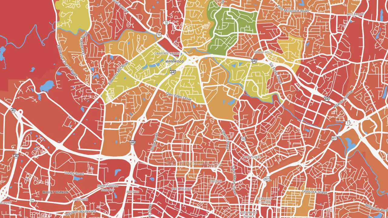 Glenwood, Raleigh, NC Map of Drug-Related Crime Rates