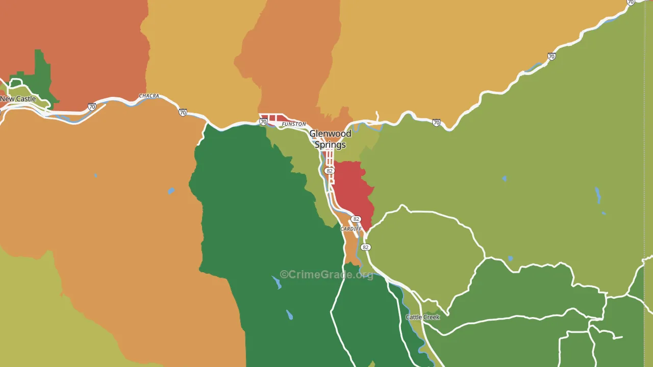 Glenwood Springs, CO Map of Drug-Related Crime Rates