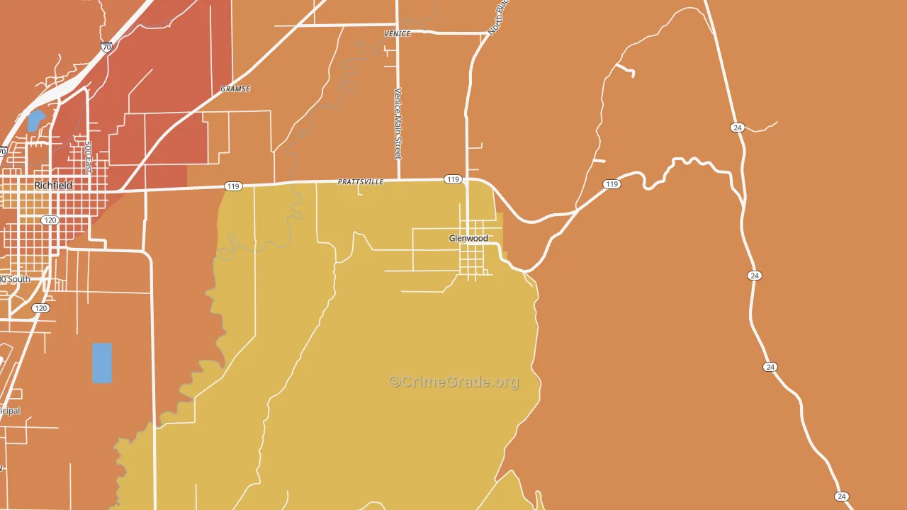 Glenwood, UT Map of Drug-Related Crime Rates