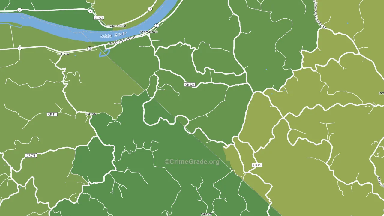 Glenwood, WV Map of Drug-Related Crime Rates
