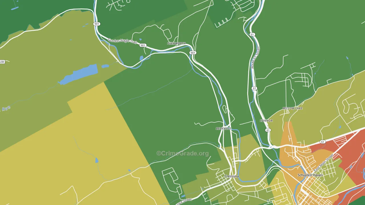 Glenworth, PA Map of Drug-Related Crime Rates