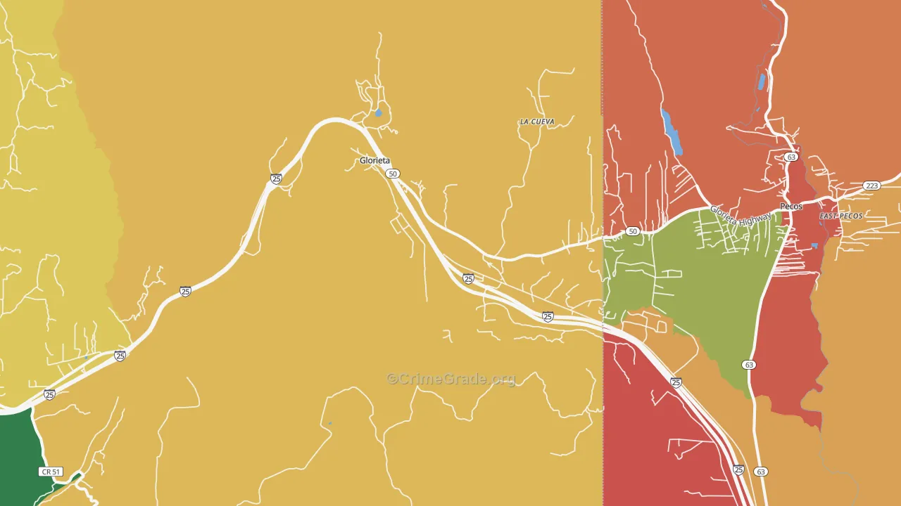 Glorieta, NM Map of Drug-Related Crime Rates