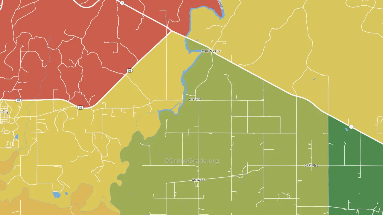 Glover, OK Map of Drug-Related Crime Rates