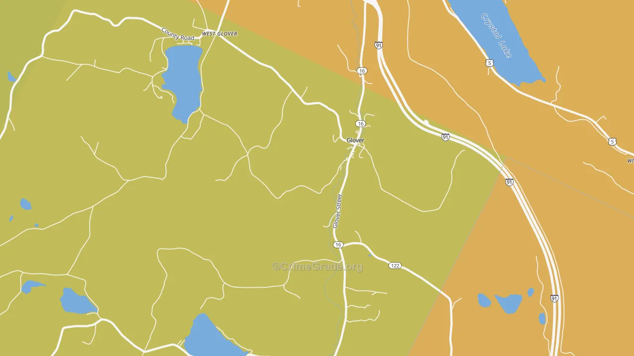 Glover, VT Map of Drug-Related Crime Rates