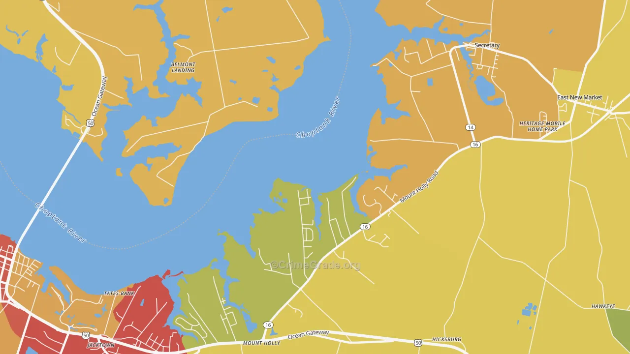Gluckheim, MD Map of Drug-Related Crime Rates