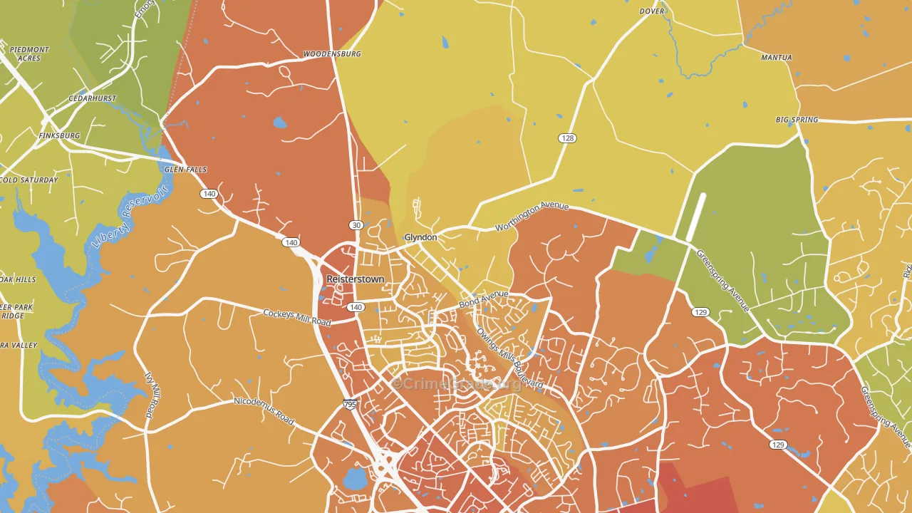 Glyndon, MD Map of Drug-Related Crime Rates
