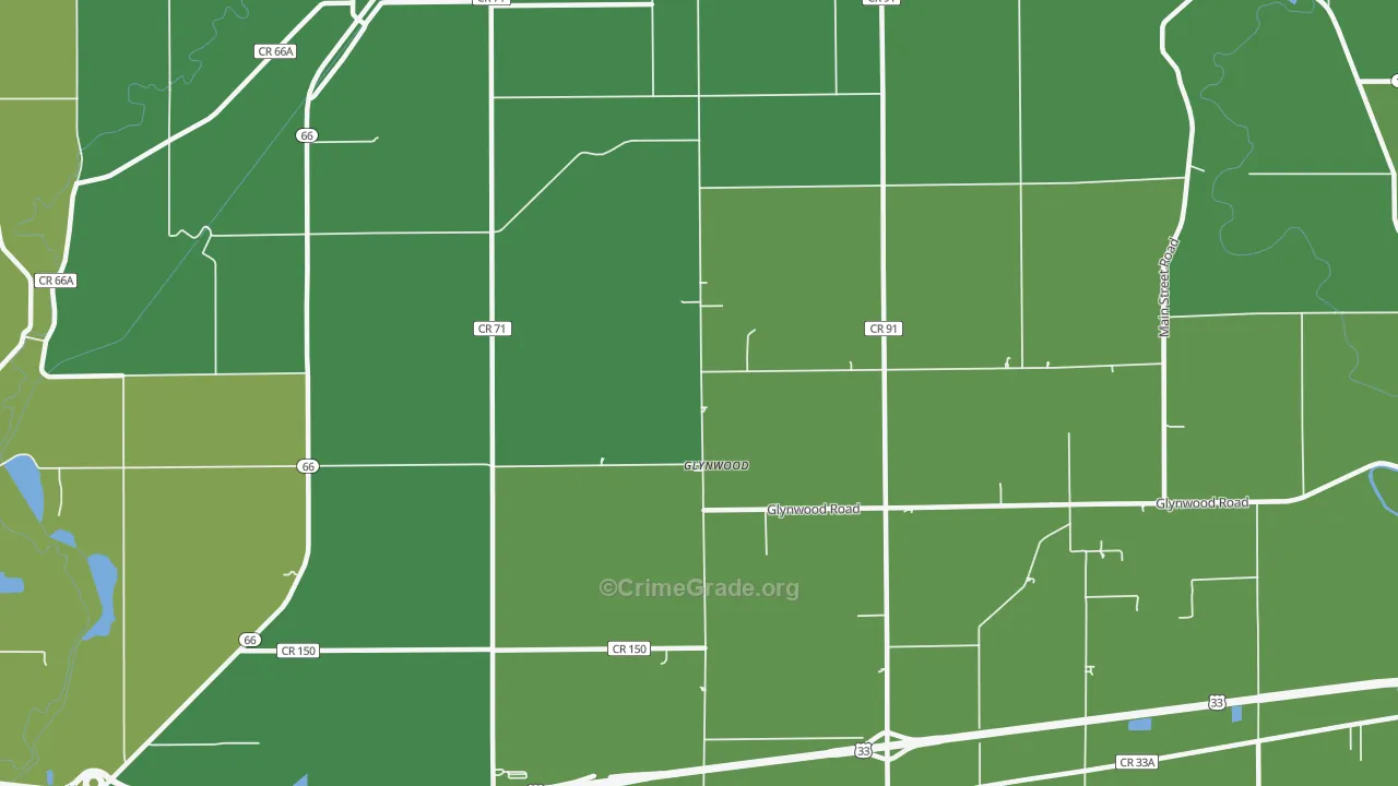 Glynwood, OH Map of Drug-Related Crime Rates