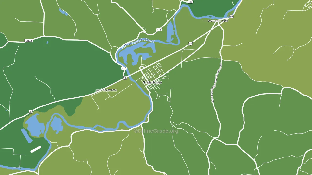 Gnadenhutten, OH Map of Drug-Related Crime Rates