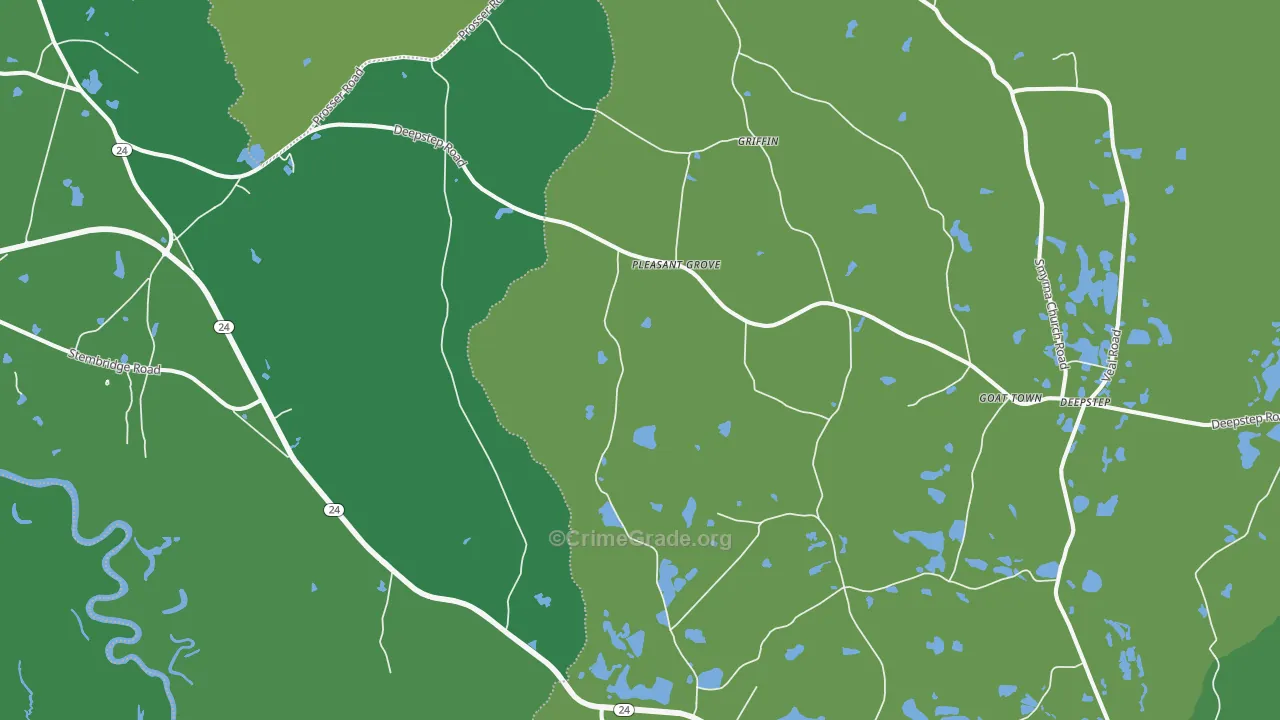 Goat Town, GA Map of Drug-Related Crime Rates
