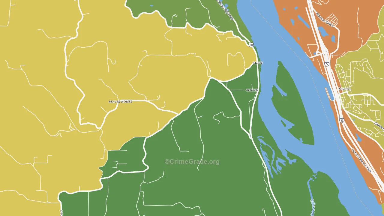 Goble, OR Map of Drug-Related Crime Rates