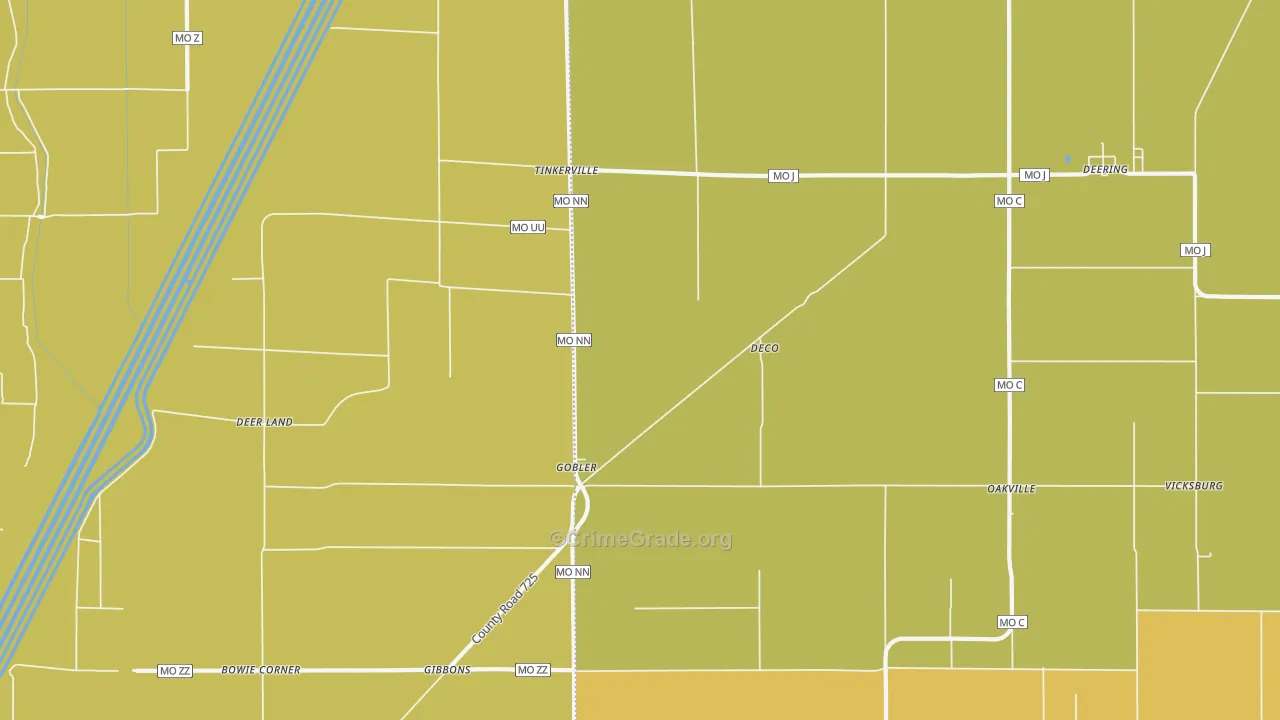 Gobler, MO Map of Drug-Related Crime Rates