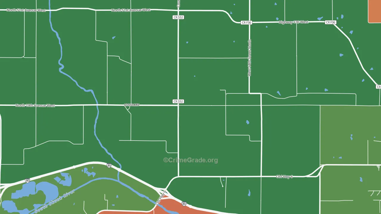 Goddard, IA Map of Drug-Related Crime Rates