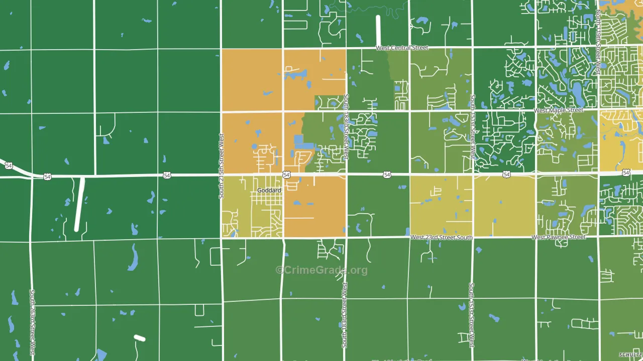 Goddard, KS Map of Drug-Related Crime Rates