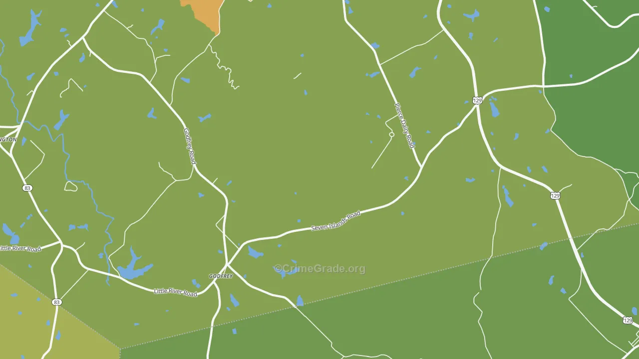 Godfrey, GA Map of Drug-Related Crime Rates