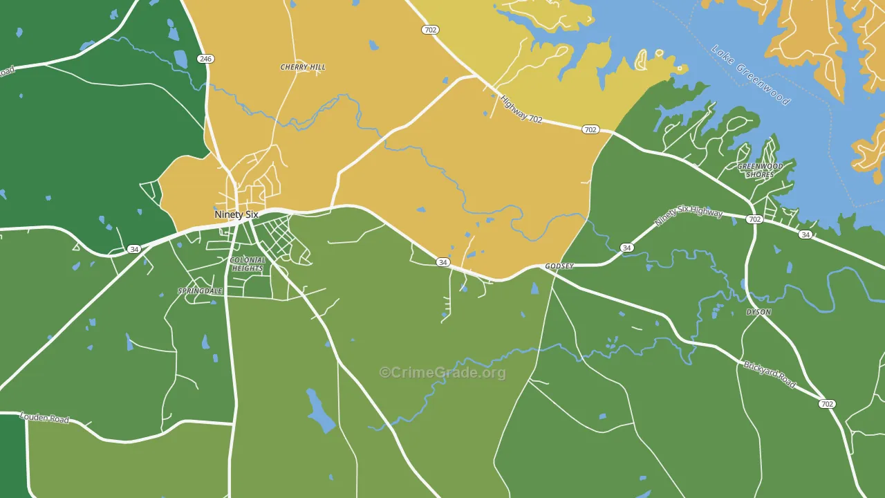Godsey, SC Map of Drug-Related Crime Rates