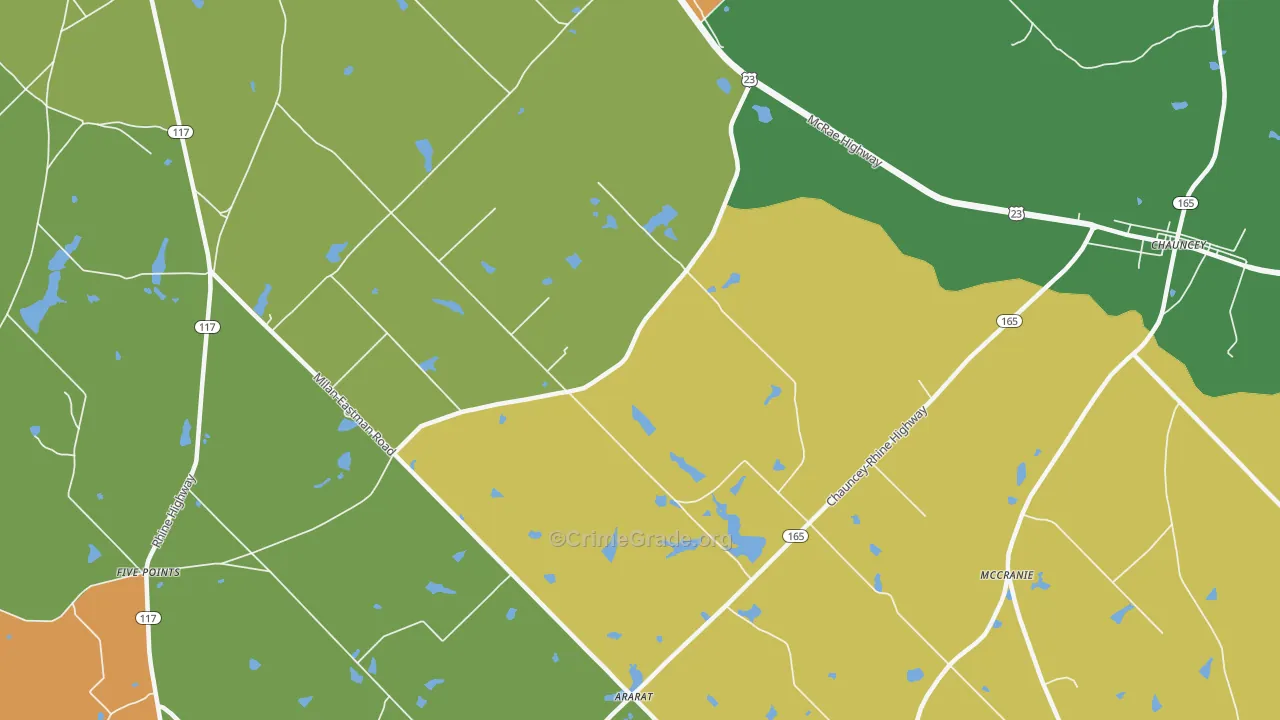 Godwinsville, GA Map of Drug-Related Crime Rates