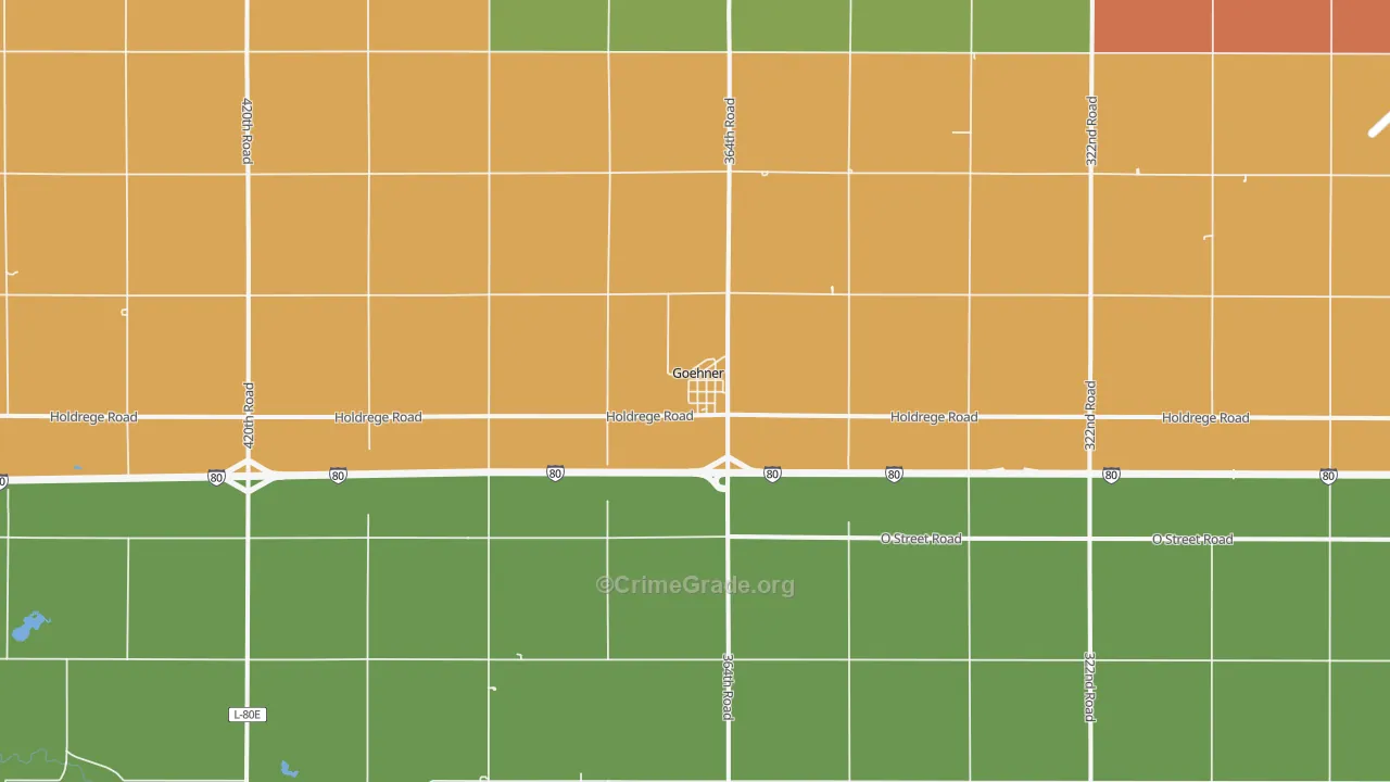 Goehner, NE Map of Drug-Related Crime Rates
