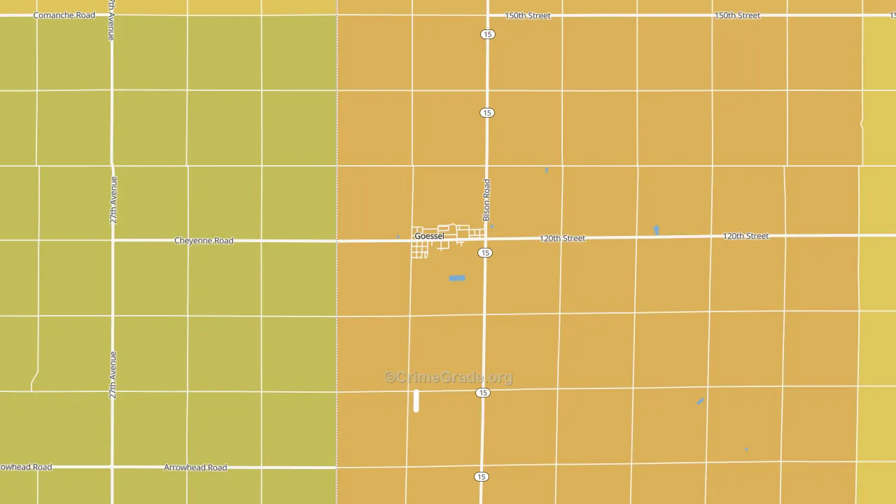 Goessel, KS Map of Drug-Related Crime Rates