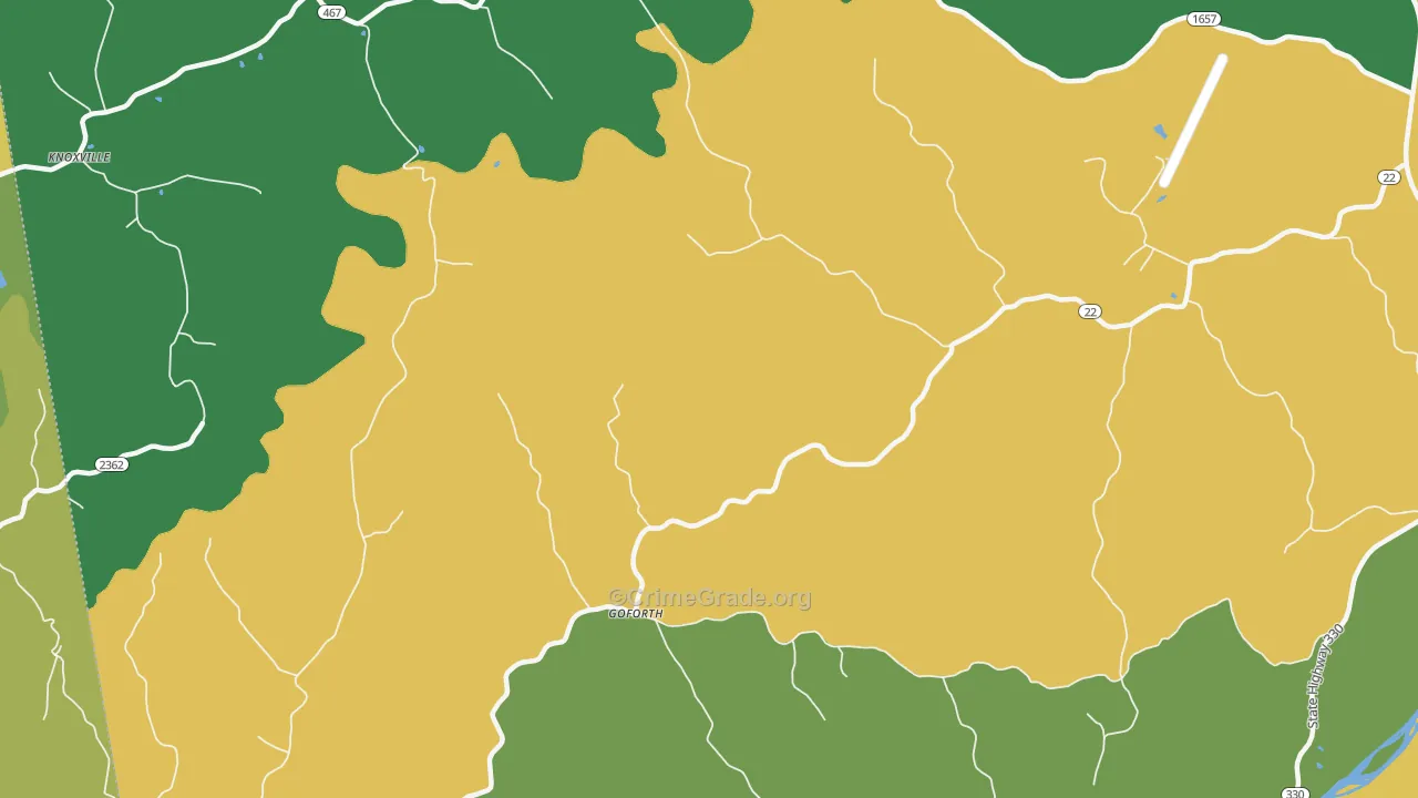 Goforth, KY Map of Drug-Related Crime Rates