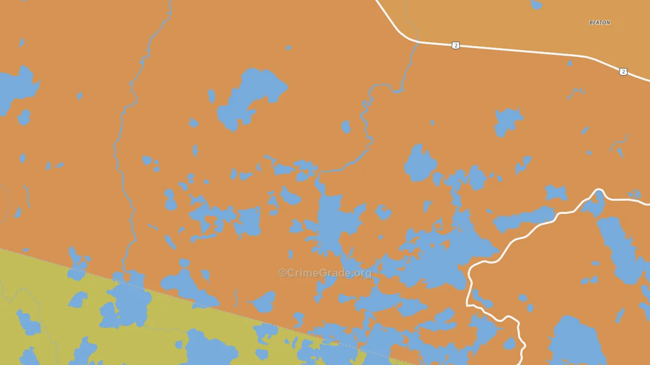Gogebic, MI Map of Drug-Related Crime Rates