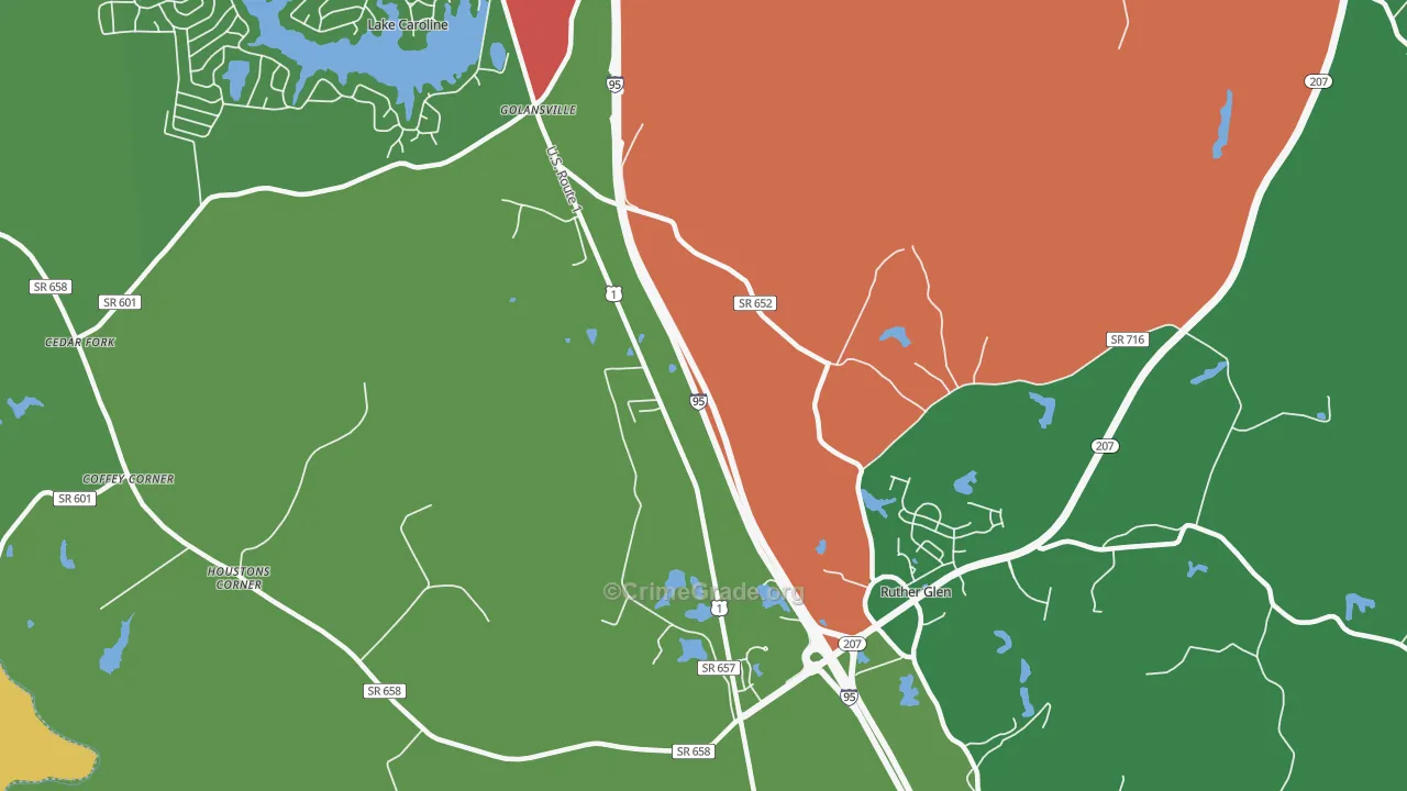 Golansville, VA Map of Drug-Related Crime Rates