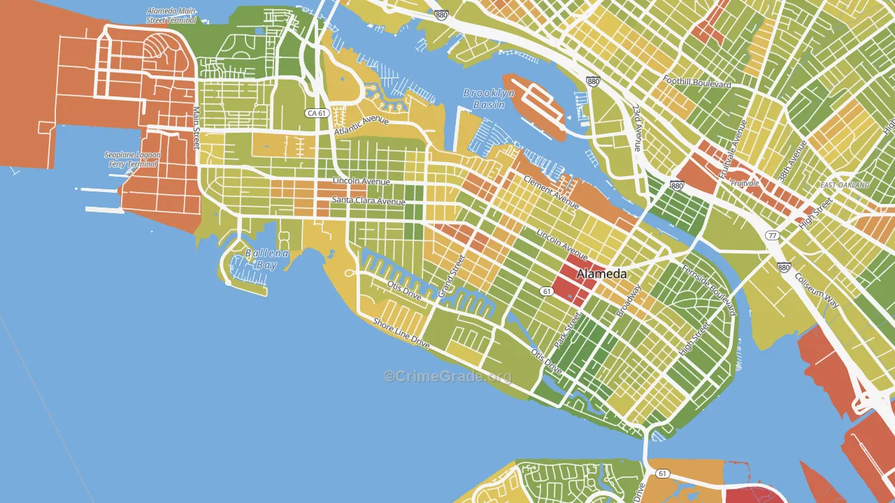 Gold Coast, Alameda, CA Map of Drug-Related Crime Rates