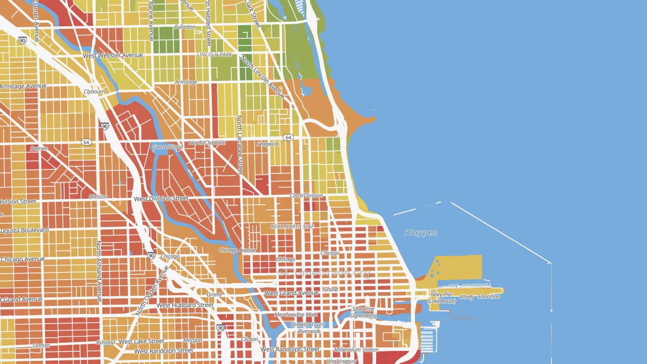 Gold Coast, Chicago, IL Map of Drug-Related Crime Rates