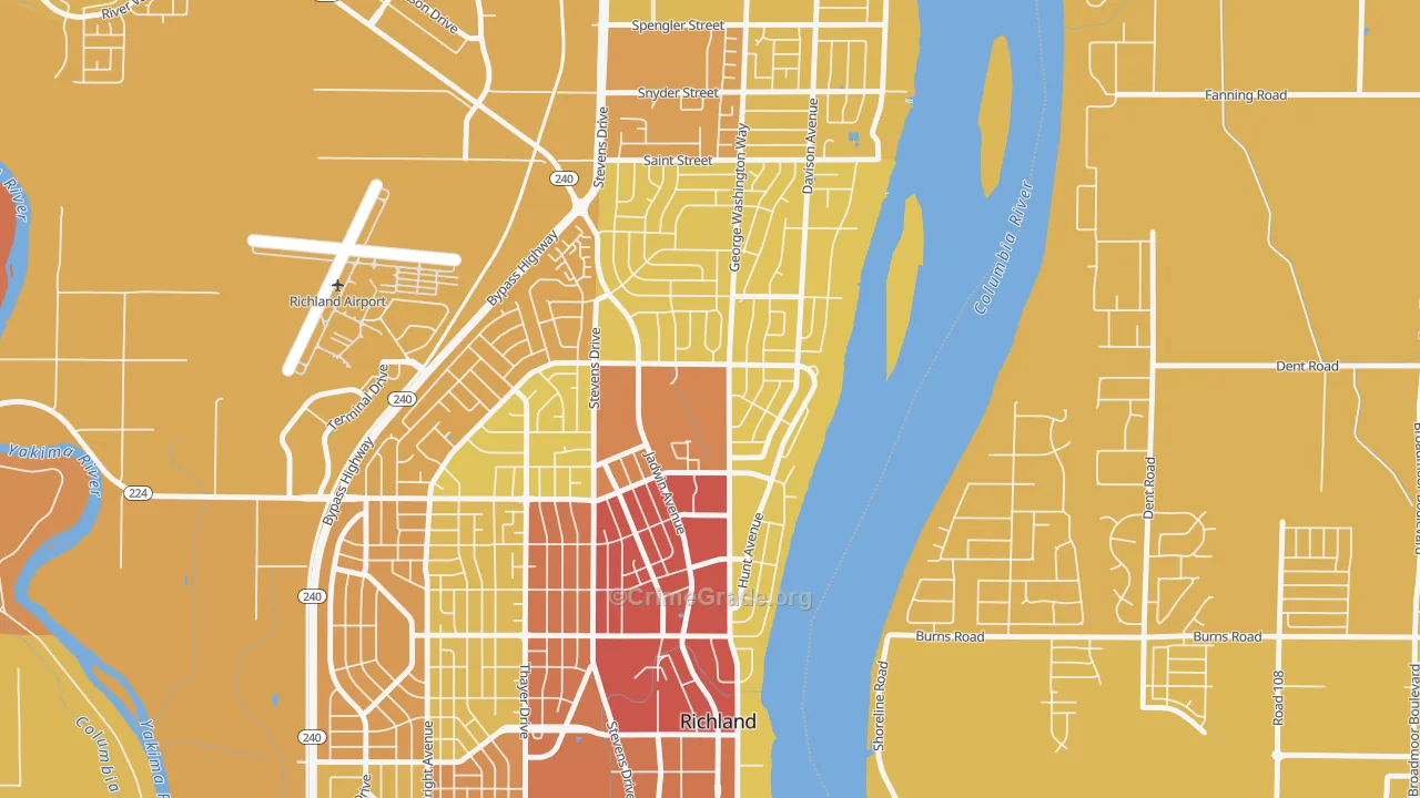 Gold Coast, Richland, WA Map of Drug-Related Crime Rates