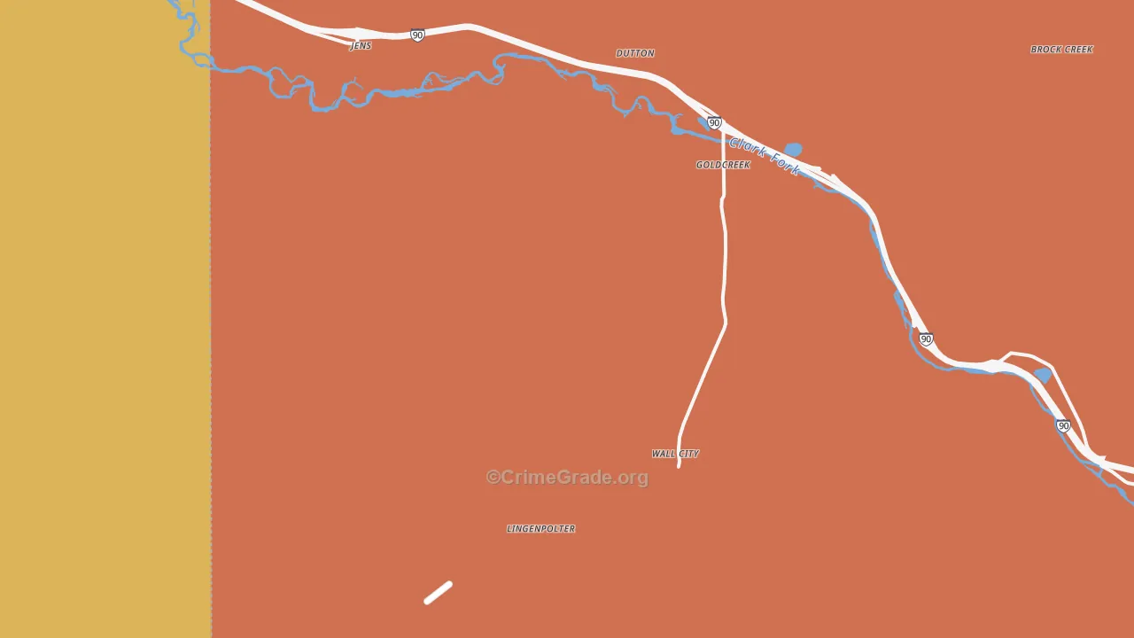 Gold Creek, MT Map of Drug-Related Crime Rates